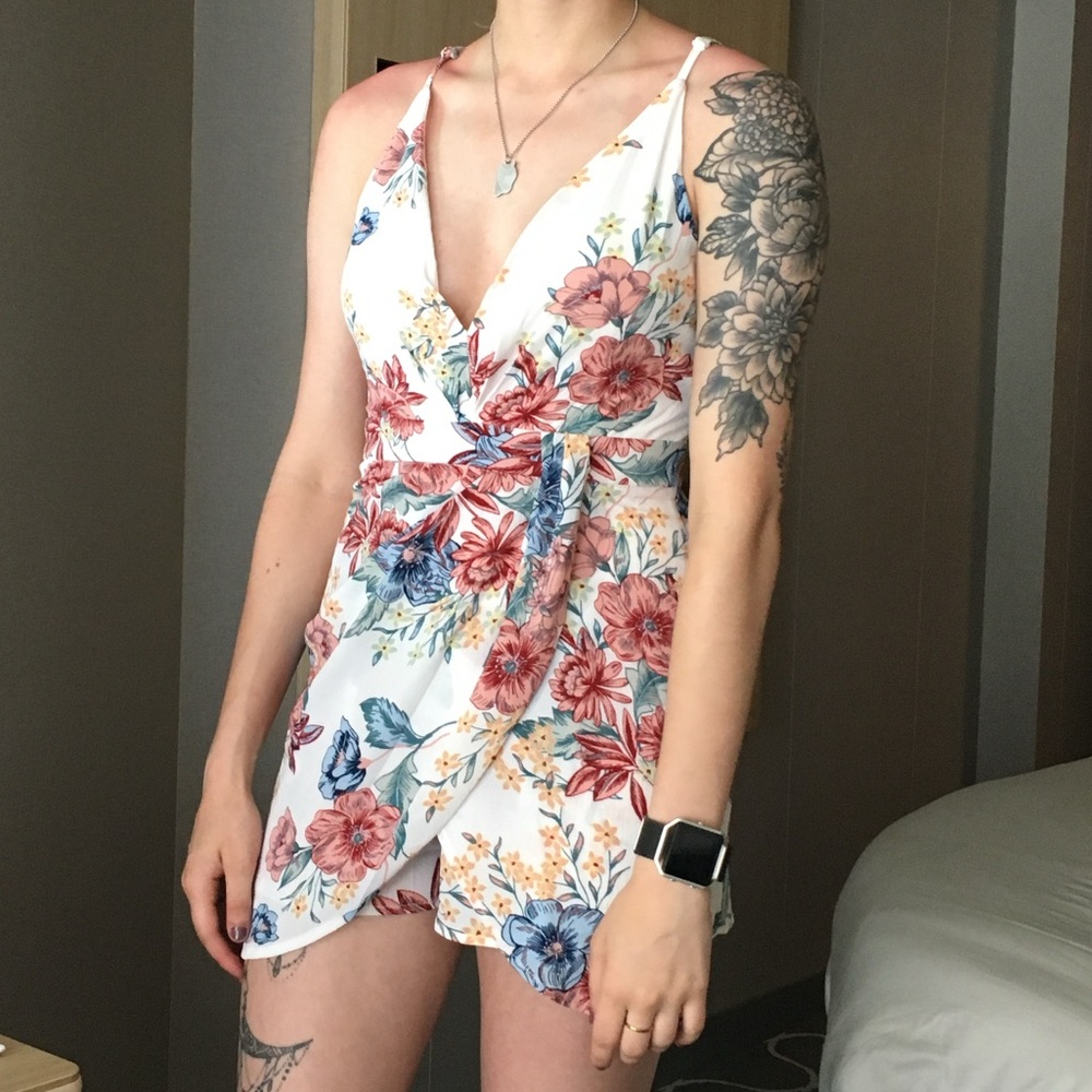 Strappy Floral Romper